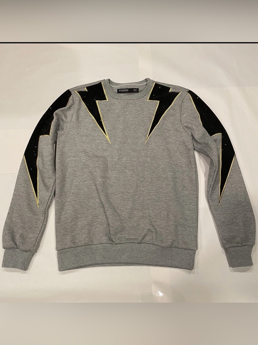 Hudson Outerwear Men's Small Studded Bolt Sweatshirt Gray / David Schitt's Creek